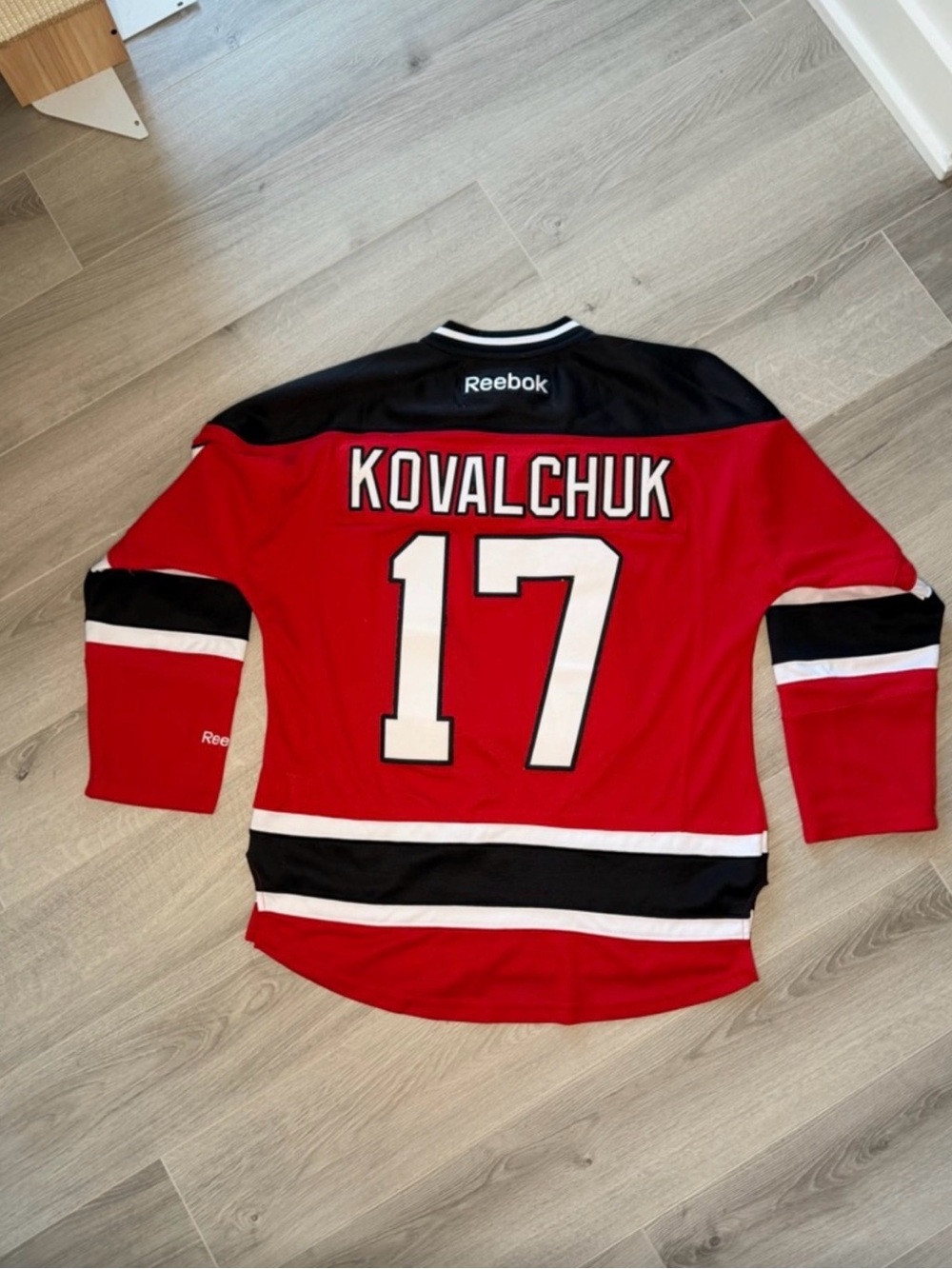 Reebok Red and Black Kovalchuk #17 Hockey Jersey